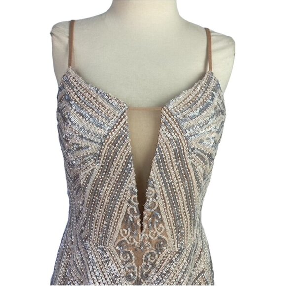 Leona Art Deco Sequin Fit & Flare Dress - Picture 2 of 14